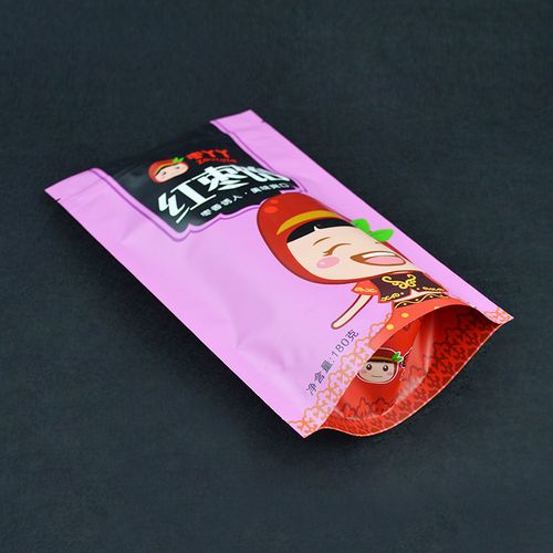 销售250克红枣食品袋 彩印拉链自封阻阳密封站立红枣包装袋